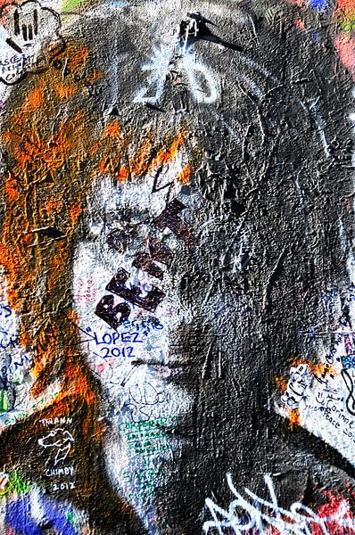 Portrait of John Lennon in graffiti. by Ton Bijvank