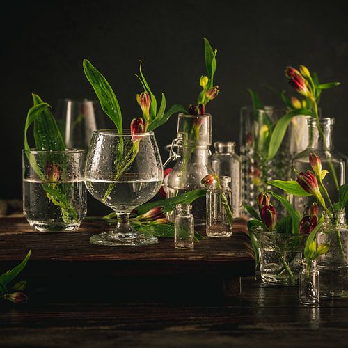 Bloemen in Glazen Vazen