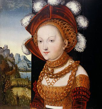 Hoofs portret van een dame, voorheen Salome met het hoofd van Johannes de Doper, Lucas Cranach de