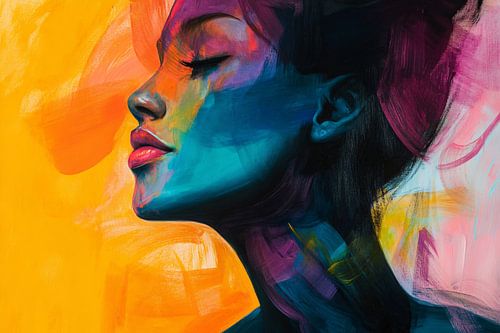 Kleurrijk abstract vrouwenportret