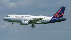 Passagierflugzeug vom Typ Airbus A319-100 der Brussels Airlines.