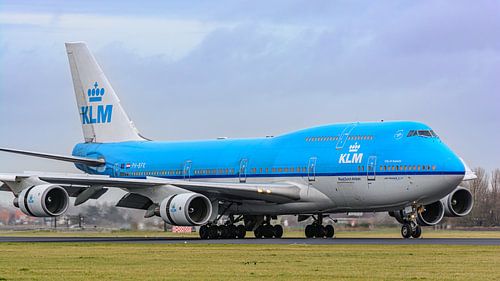 KLM Boeing 747-400M verkeersvliegtuig.