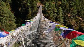 Hillary suspension bridge in Nepal by Timon Schneider