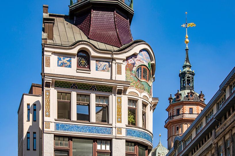 Café Riquet et église Saint-Nicolas à Leipzig par Werner Dieterich