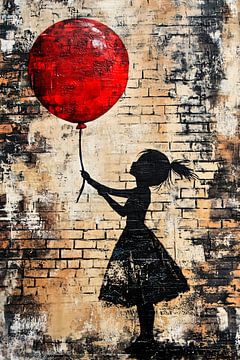 Meisje met rode ballon van Art & Soul Creations