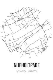 Nijeholtpade (Fryslan) | Landkaart | Zwart-wit van Stad & Wand