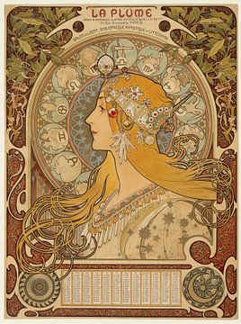 Zodiaque (La Plume) (1896-1897) by Alphonse Mucha by Peter Balan