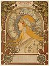 Zodiaque (La Plume) (1896-1897) van Alphonse Mucha van Peter Balan thumbnail