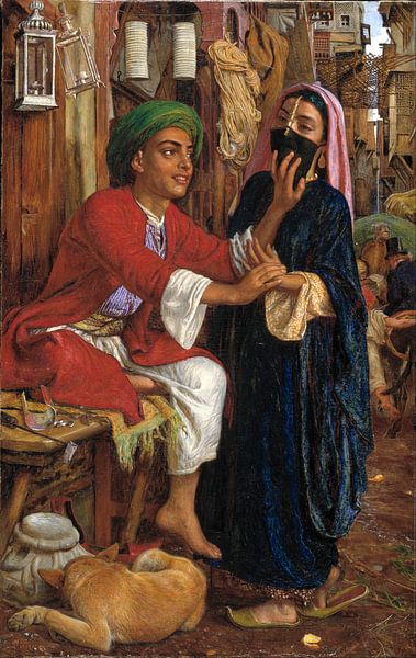 William Holman Hunt - The Lantern Maker's Courtship, A Street Scene in Cairo van 1000 Schilderijen