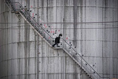 Graffiti am Industrietank
