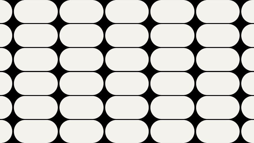 Scandinavian retro shapes Abstraction Black White by Mad Dog Art