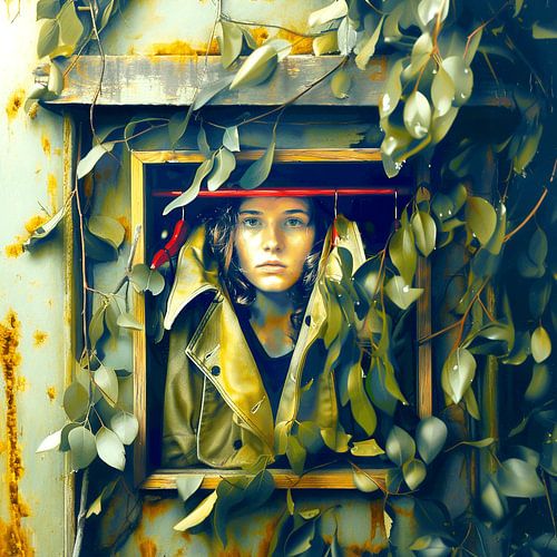 Young woman hides her insecurity, looking anxious