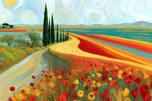 Farbenfrohe Landschaft – Abstrakt