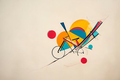 Bicycle art with colours and shapes