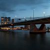 Night photo of the Kop van Zuid Rotterdam by Paul Kampman