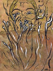 Oh what do I see there! Monoprint by Ineke de Rijk