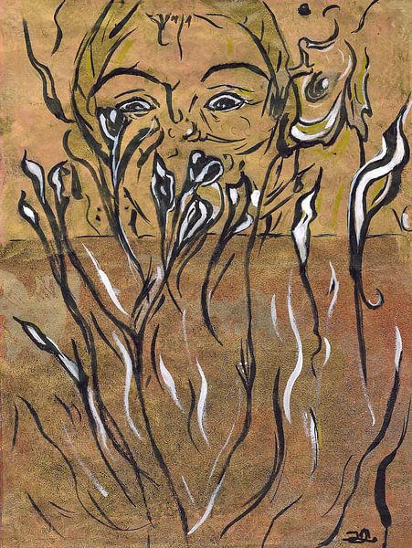 Oh what do I see there! Monoprint by Ineke de Rijk