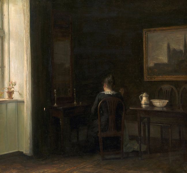 Interior with the Artist’s Wife Emilie Heise, Carl Holsøe by Masterful Masters