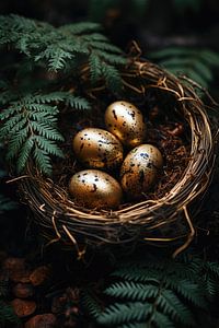Goldene Eier im Nest