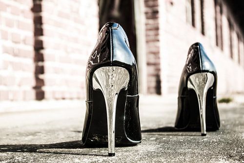 Zwart, glanzend, chromen bevestiging