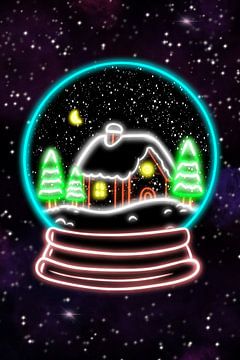 Neon snow globe by Liv ter Riet
