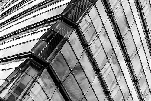 Glazen gevel aan de Potsdamer Platz