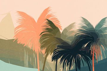 Palmbomen tegen het zonlicht in van Patterns & Palettes