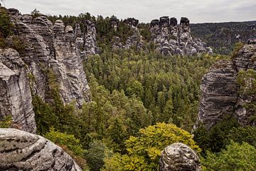 Bastei rotsformaties in de Sächsische Schweiz van Rob Boon