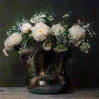 Flowers, shabby chique, peonies white