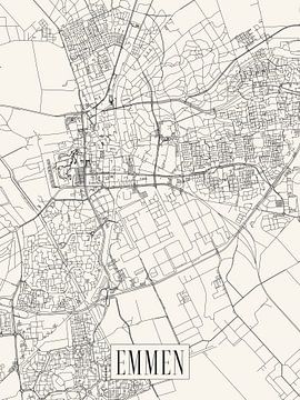 Emmen city map - City - Light version - Drenthe Map by Locus Studio