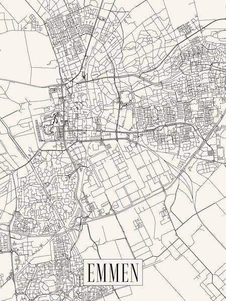 Emmen Stadtplan - Stadt - Light Version - Drenthe Karte von Locus Studio