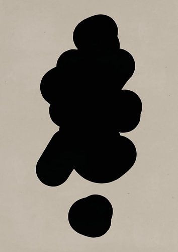 Schwarze Form auf beigem Hintergrund