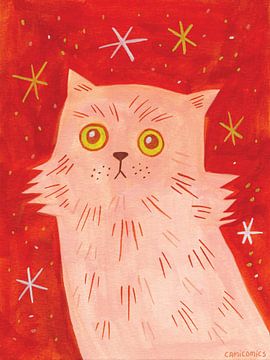 Kleurrijk kat portret - Oh, een vallende ster! | Camila Torre Notari, Argentinië van Buzzles Gallery