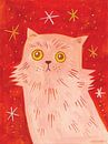 Farbenfrohes Katzen-Porträt - Oh, eine Sternschnuppe! | Camila Torre Notari, Argentinien von Buzzles Gallery Miniaturansicht