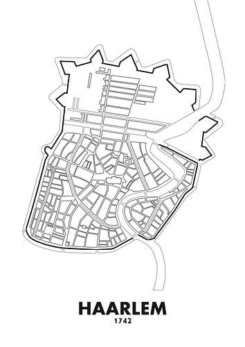 Plan de la ville de Haarlem 1742 lignes sur STADSKAART