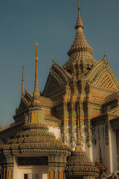 Temple roof art: detailed stupas and ornaments in Bangkok by NZME Photography