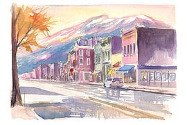 Durango Colorado main street scene in late autumn by Markus Bleichner