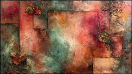 Terracotta Petrol Abstract Painting – Dreamy