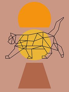 Retro Strichzeichnung Katze
