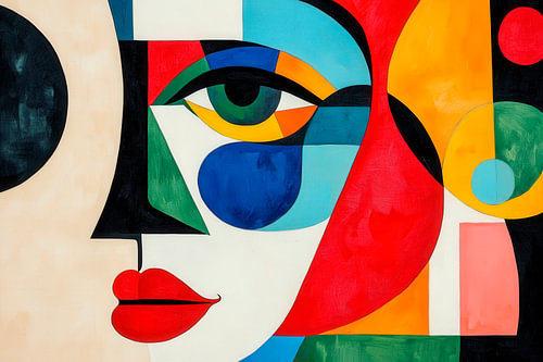 Abstract portrait with colours
