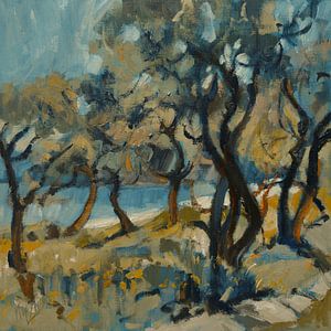 Olive grove by the beach