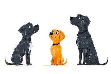 three disney dogs by PixelPrestige