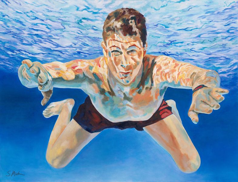 Camouflage 01 - Schwimmer unter Wasser von Sabine Minten