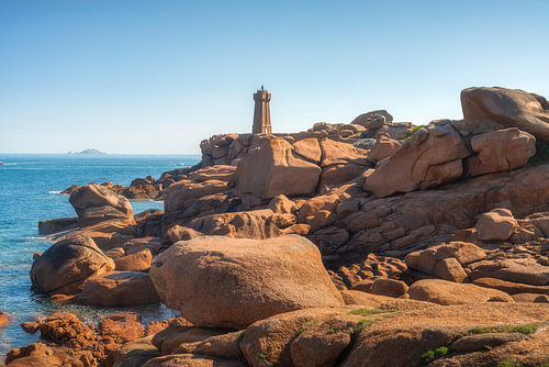 Mean Ruz Lighthouse on the Pink Granite Coast, Ploumanac'h