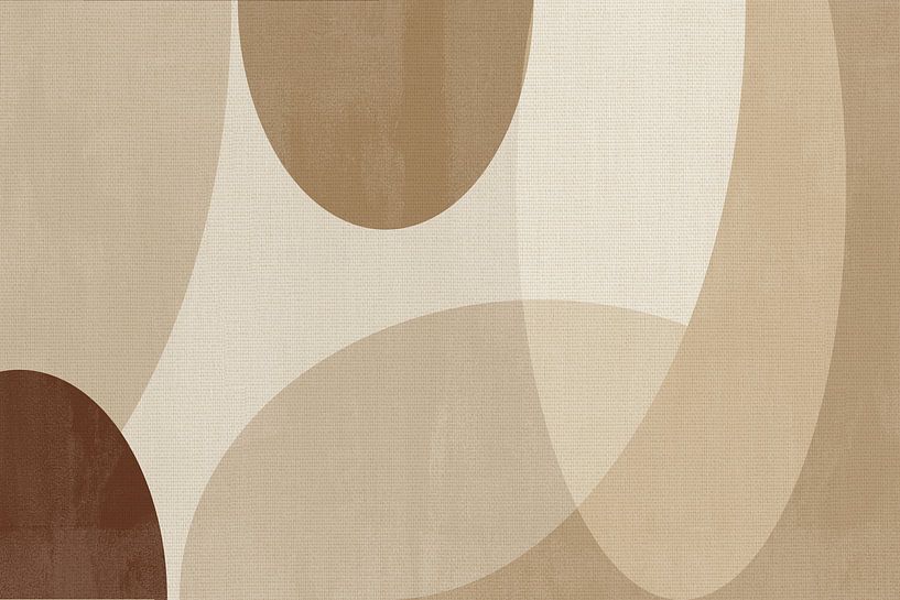 Neutrale minimalistische Kunst in braunen Farben auf Leinen von Dina Dankers