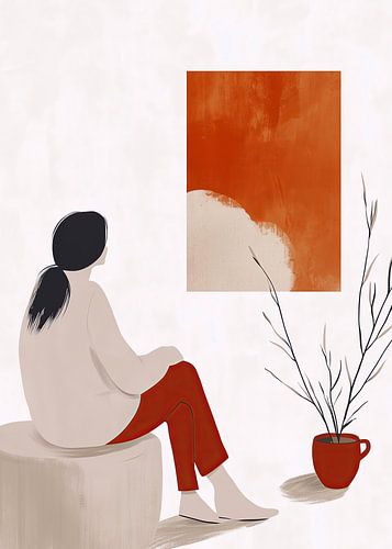 Vrouw leven minimale kunst foto