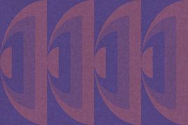Geometrisches Retro-Muster. Bauhaus-Stil. Blau und sanftes Rot. von Dina Dankers