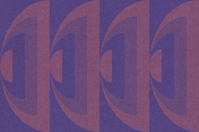 Retro geometric pattern. Bauhaus style. Blue and soft red. by Dina Dankers
