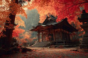 Orientalische Kunstkapelle im Wald Herbst
