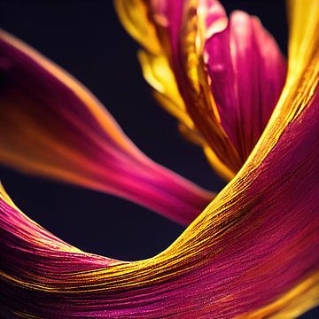 Macro Zwarte Kurkuma Bloem van Chromatic Fusion Studio